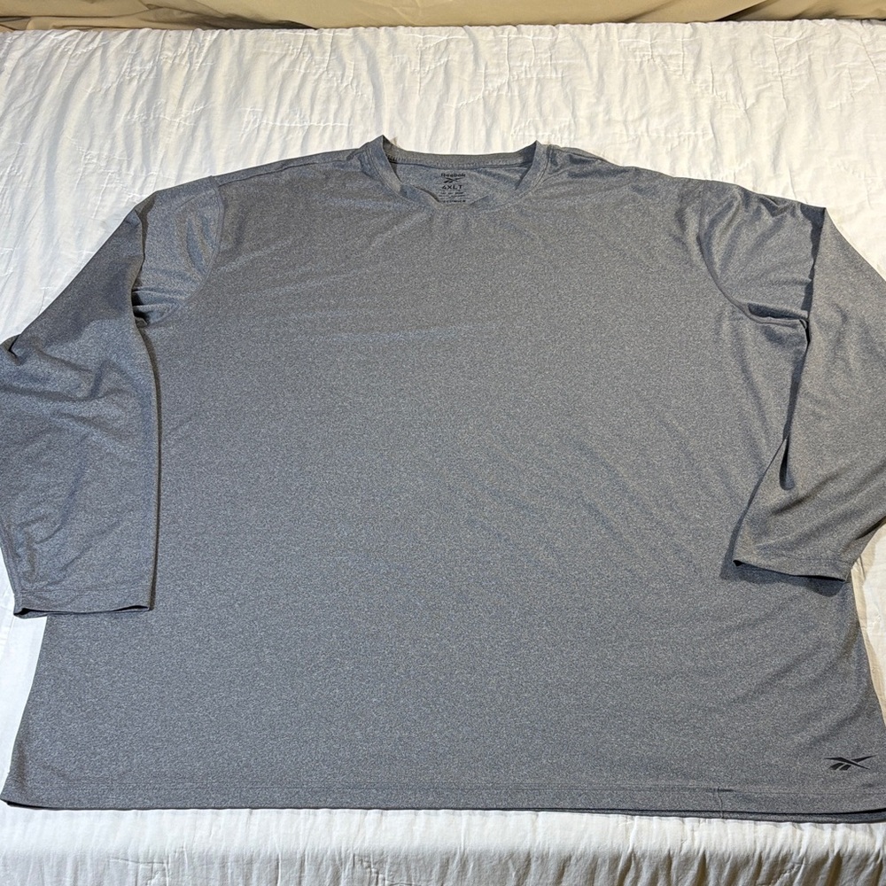 Reebok Men's Big & Tall Heather Gray‎ Performance Long Sleeve Shirt 4XLT